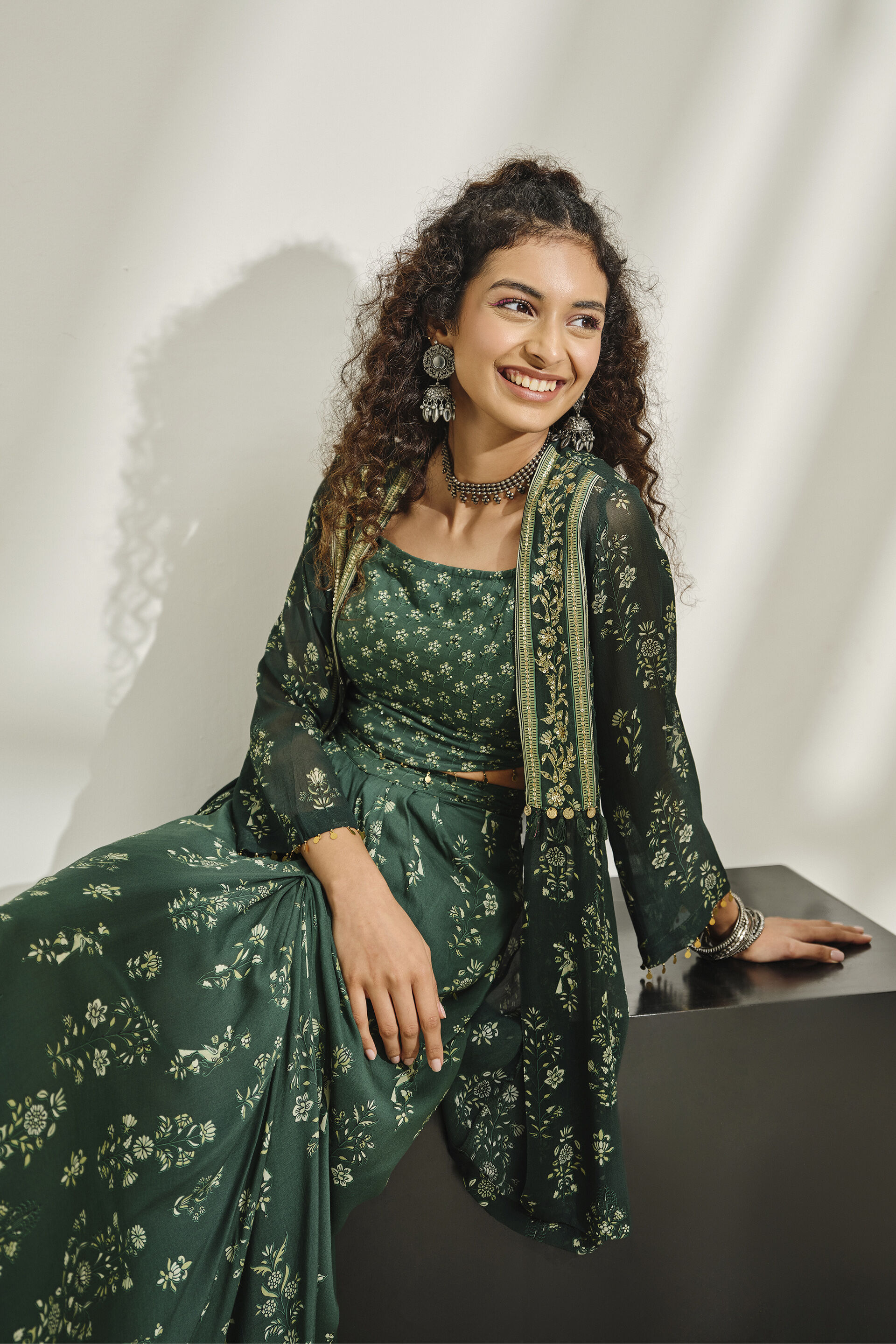 Gala Green Skirt Set, Green, image 3